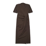 draped skirt midi dress 116179265- 265 ROTATE 