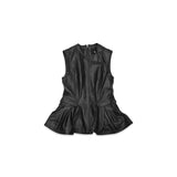 liloua peplum leather top 116572100- 100 ROTATE 