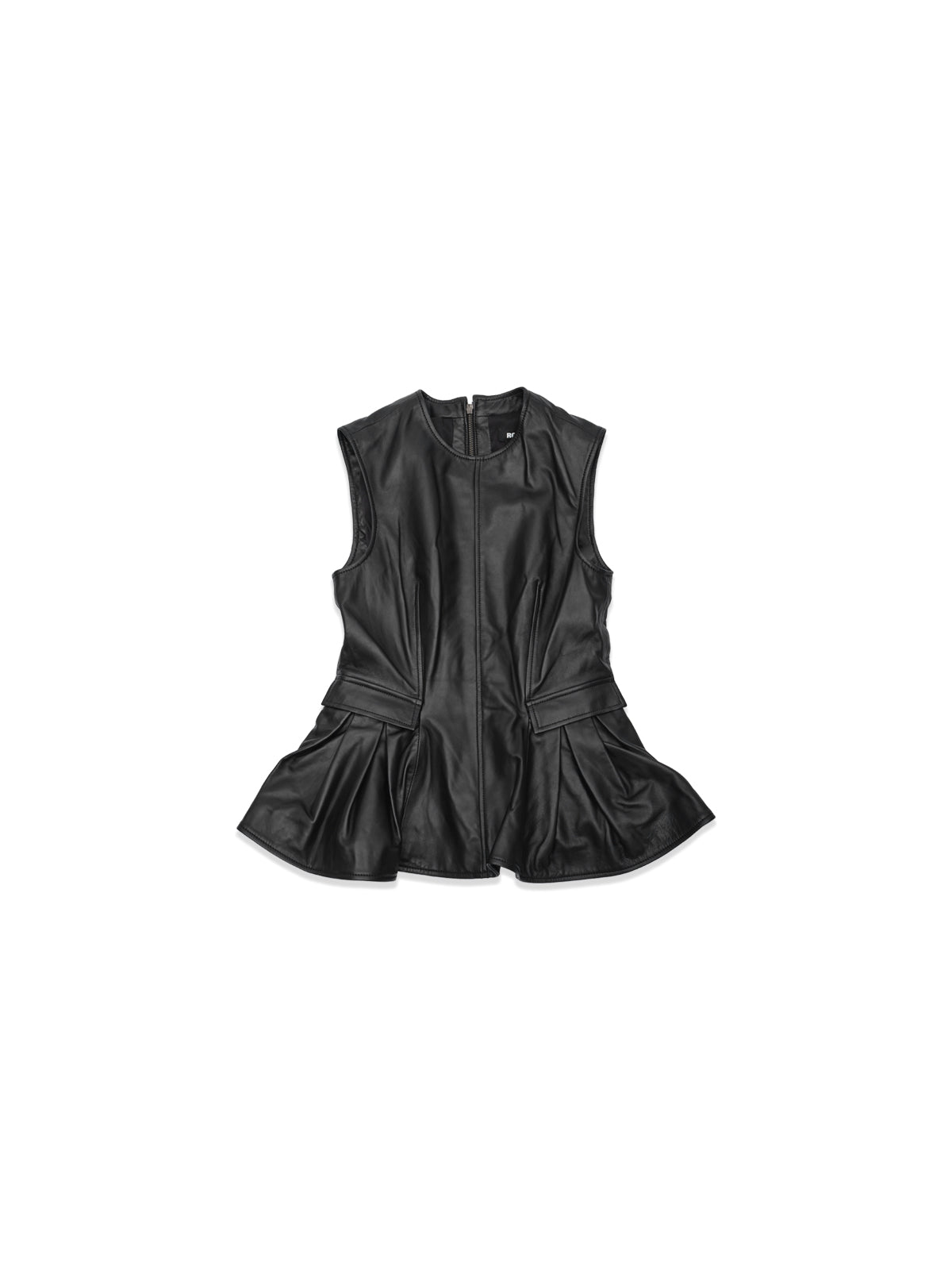 liloua peplum leather top 116572100- 100 ROTATE 
