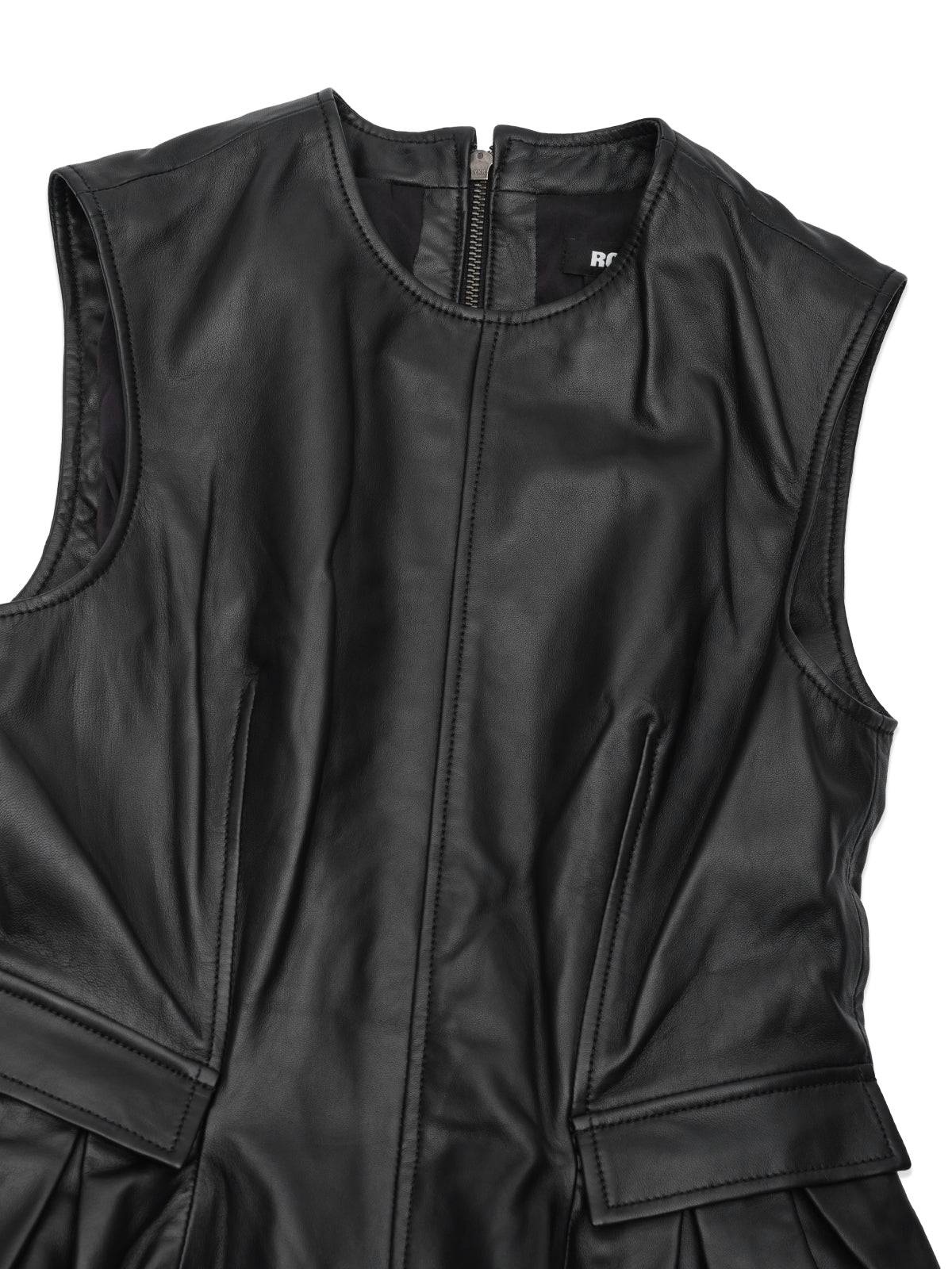 liloua peplum leather top 116572100- 100 ROTATE 
