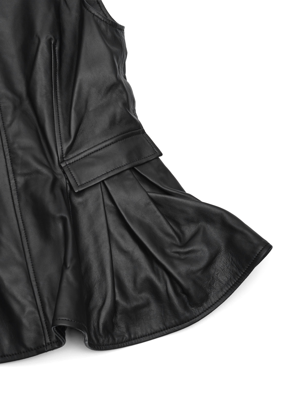liloua peplum leather top 116572100- 100 ROTATE 
