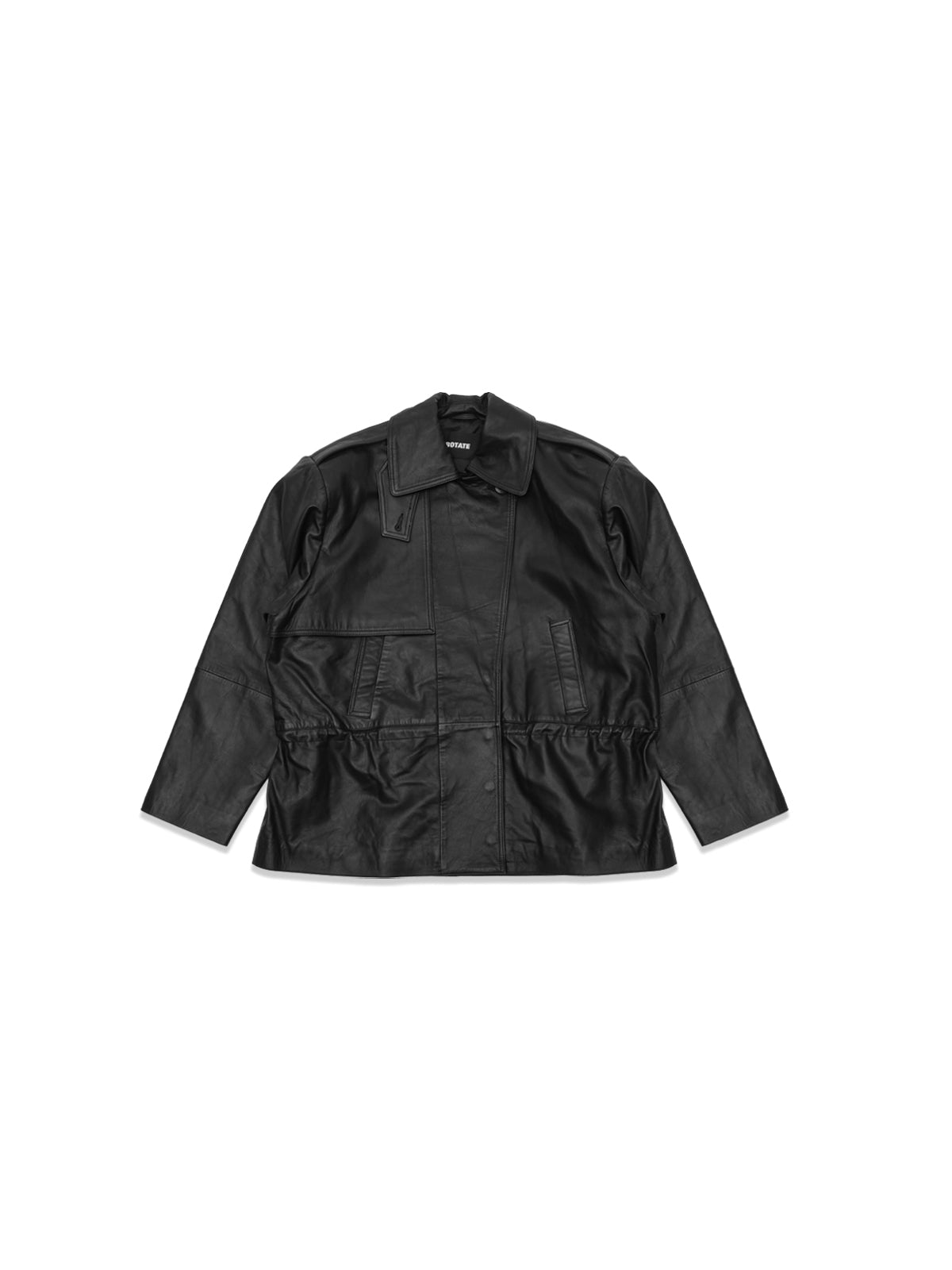peplum leather jacket 116859100- 100 ROTATE 