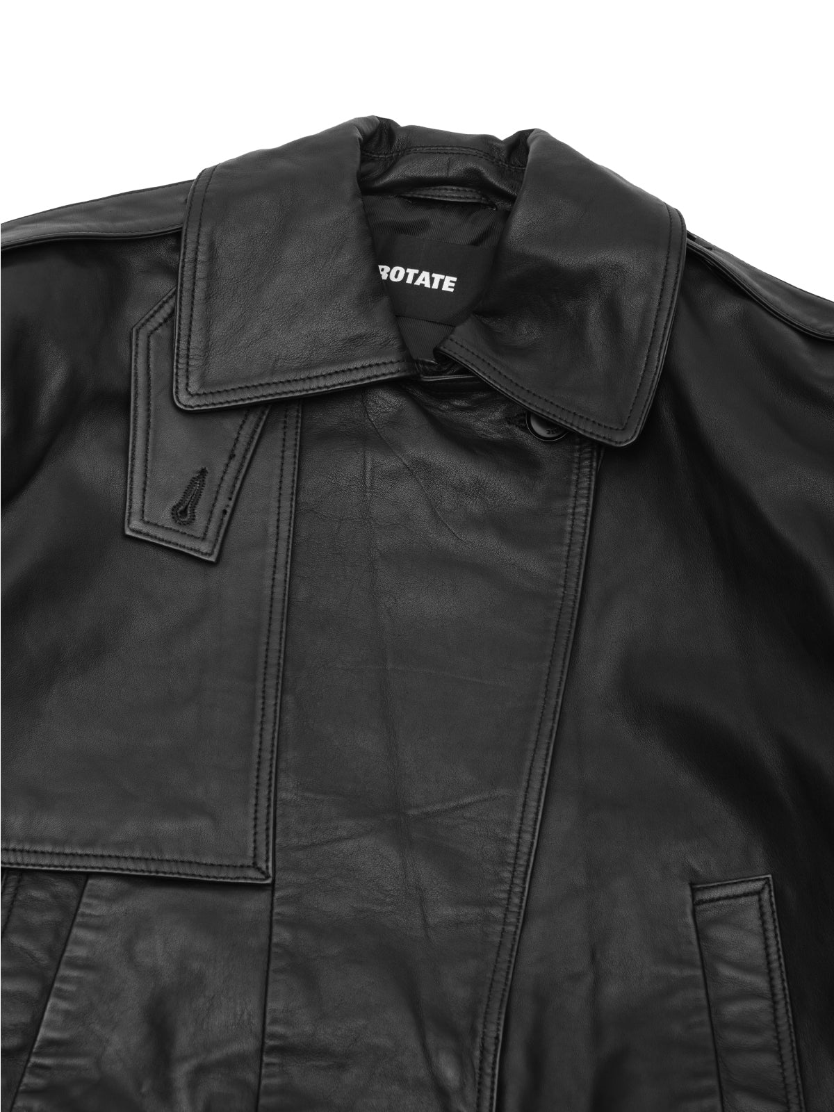 peplum leather jacket 116859100- 100 ROTATE 