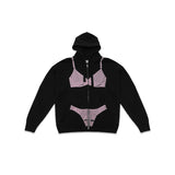 trompe l'oeil zip hoodie VAQ12T019- BK VAQUERA 