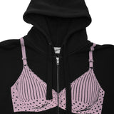 trompe l'oeil zip hoodie VAQ12T019- BK VAQUERA 
