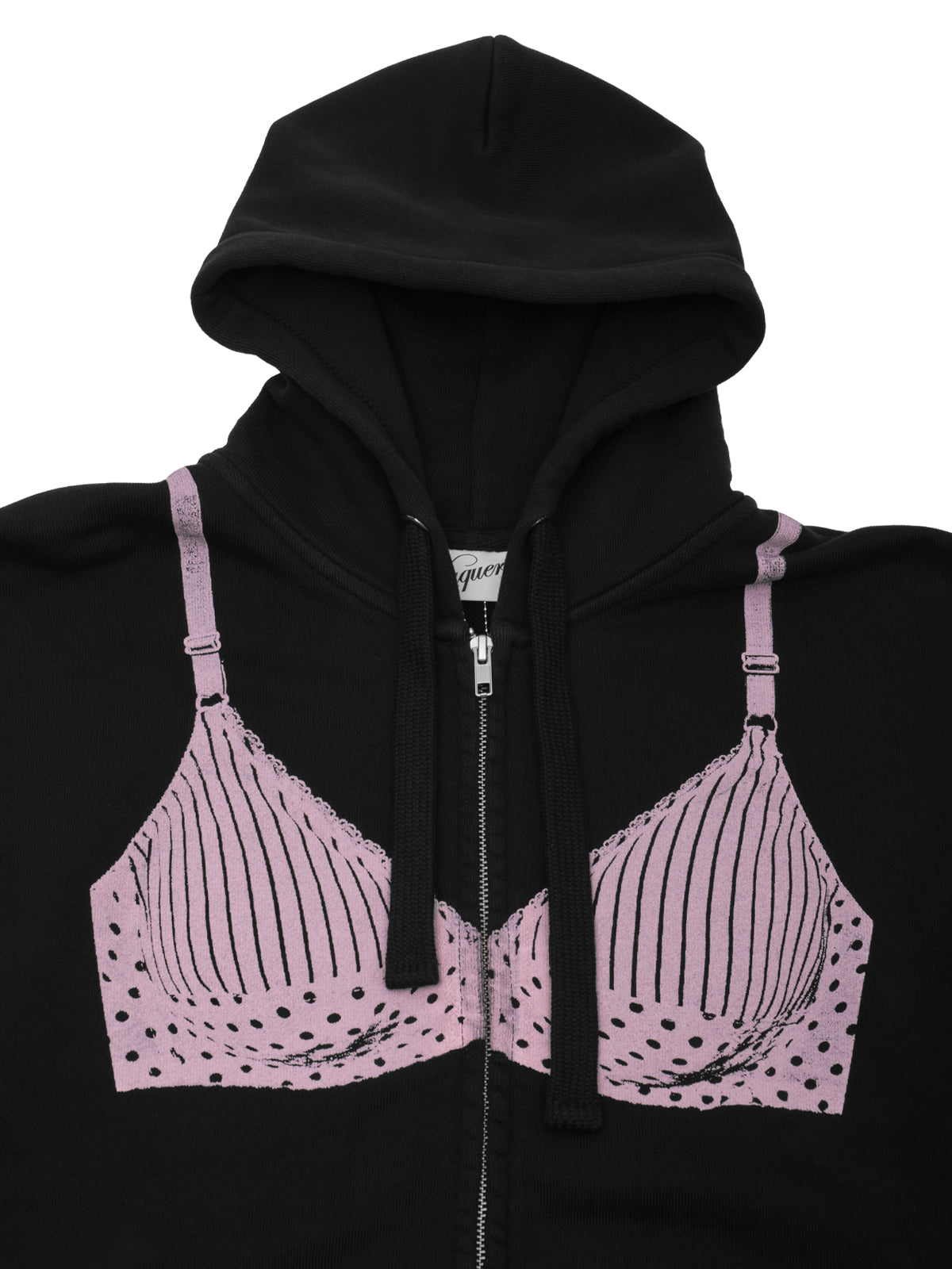 trompe l'oeil zip hoodie VAQ12T019- BK VAQUERA 