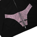 trompe l'oeil zip hoodie VAQ12T019- BK VAQUERA 