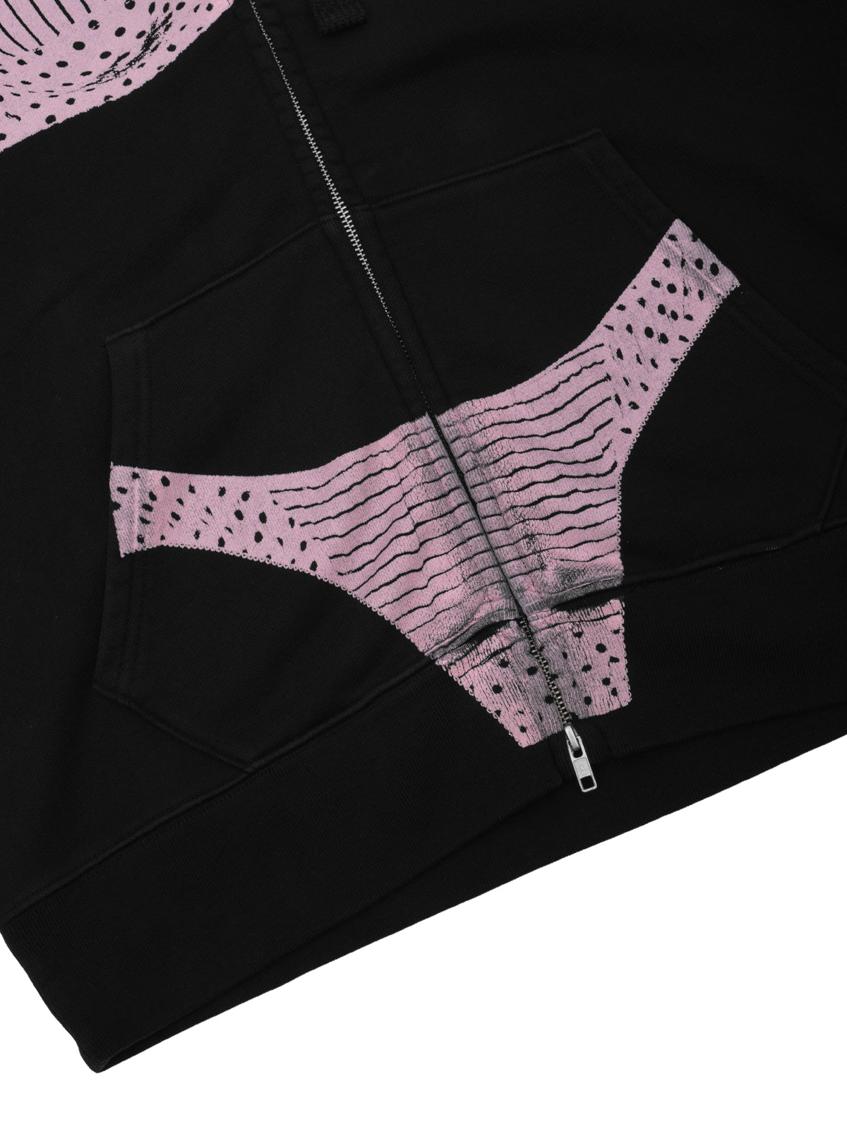 trompe l'oeil zip hoodie VAQ12T019- BK VAQUERA 
