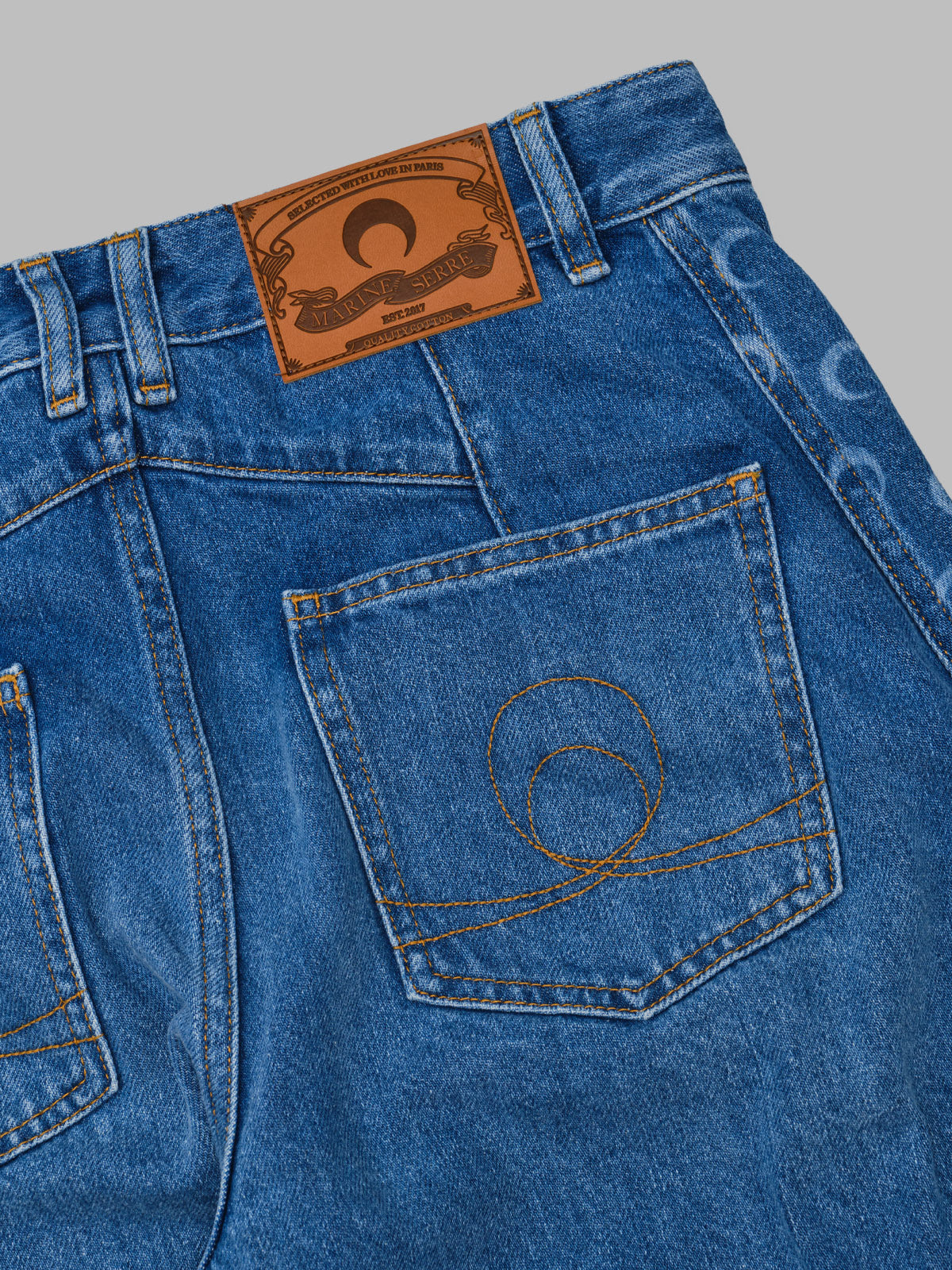 light blue denim baggy jeans WPA174ACDEN0002- BL05 MARINE SERRE 