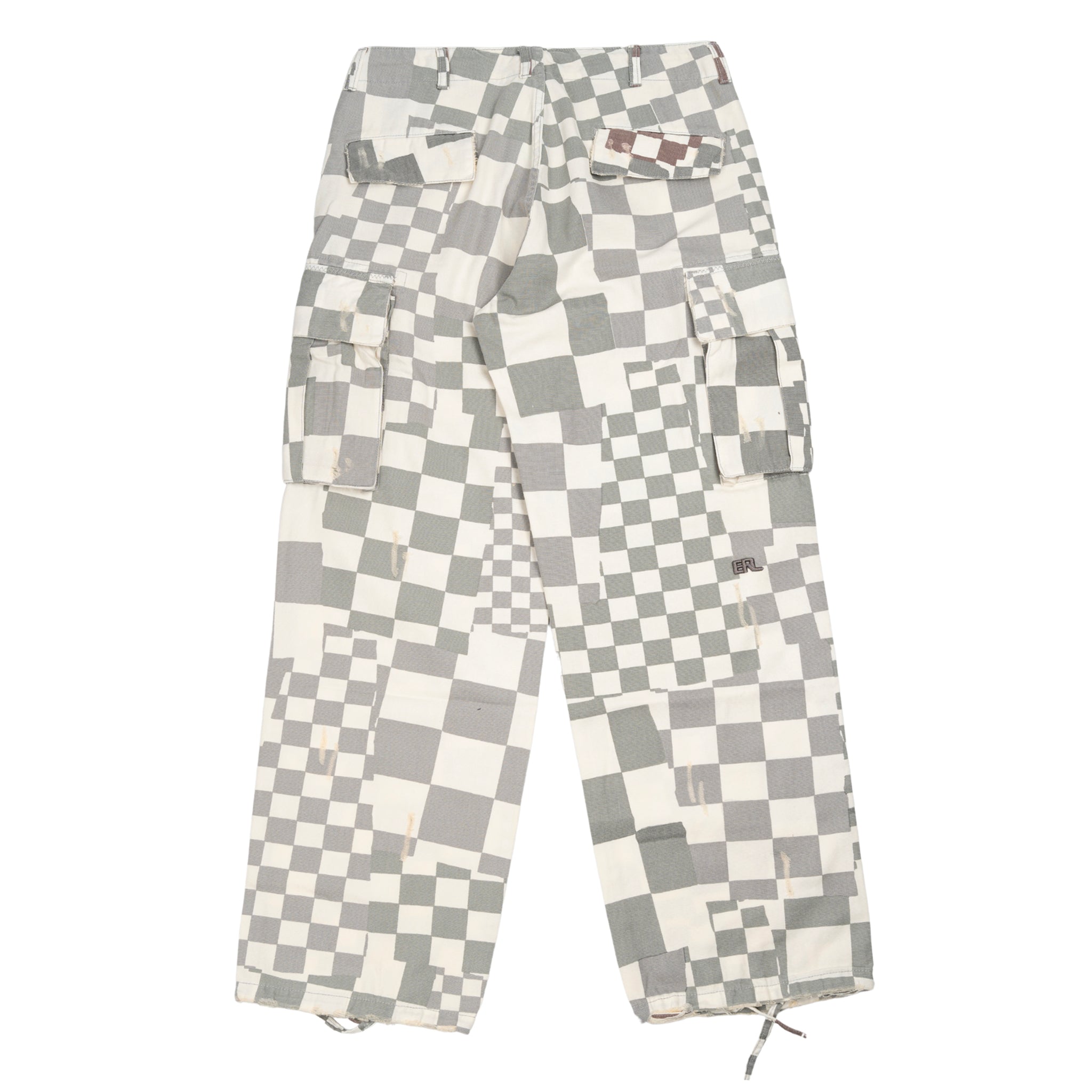 Printed pantalone cargo in cotone in grigio