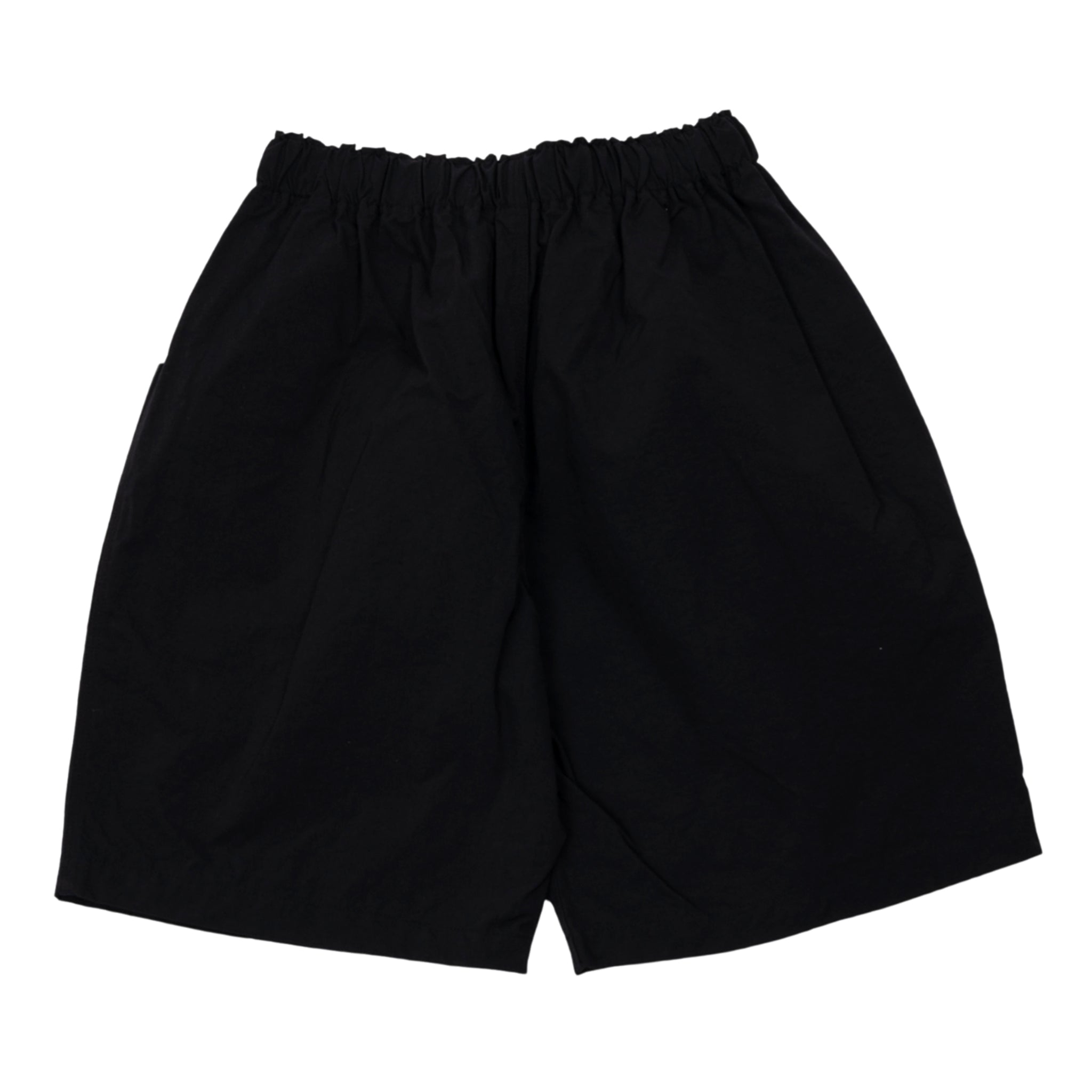 Belted pantaloncino in nylon in nero