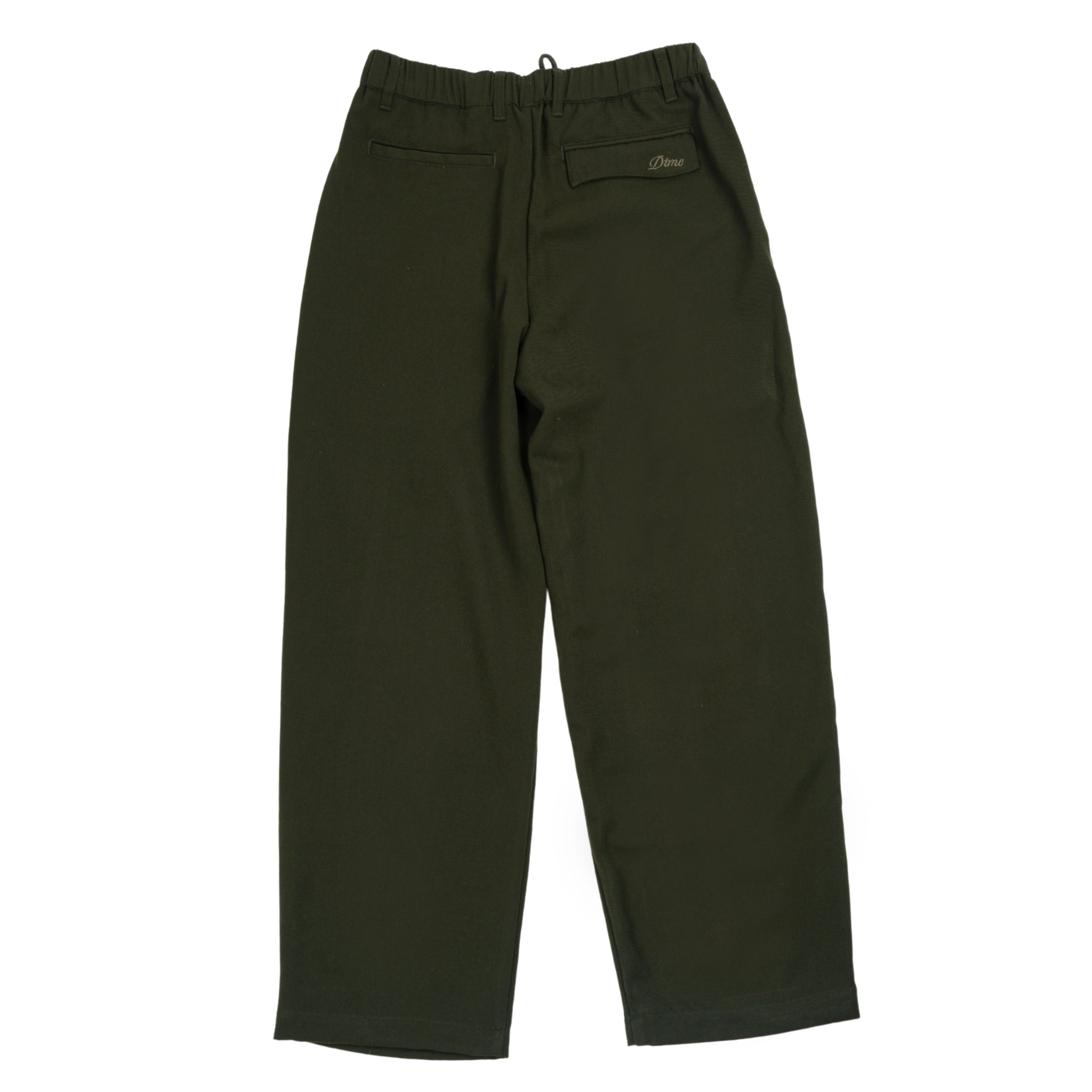 Pantalone twill plissettato in verde