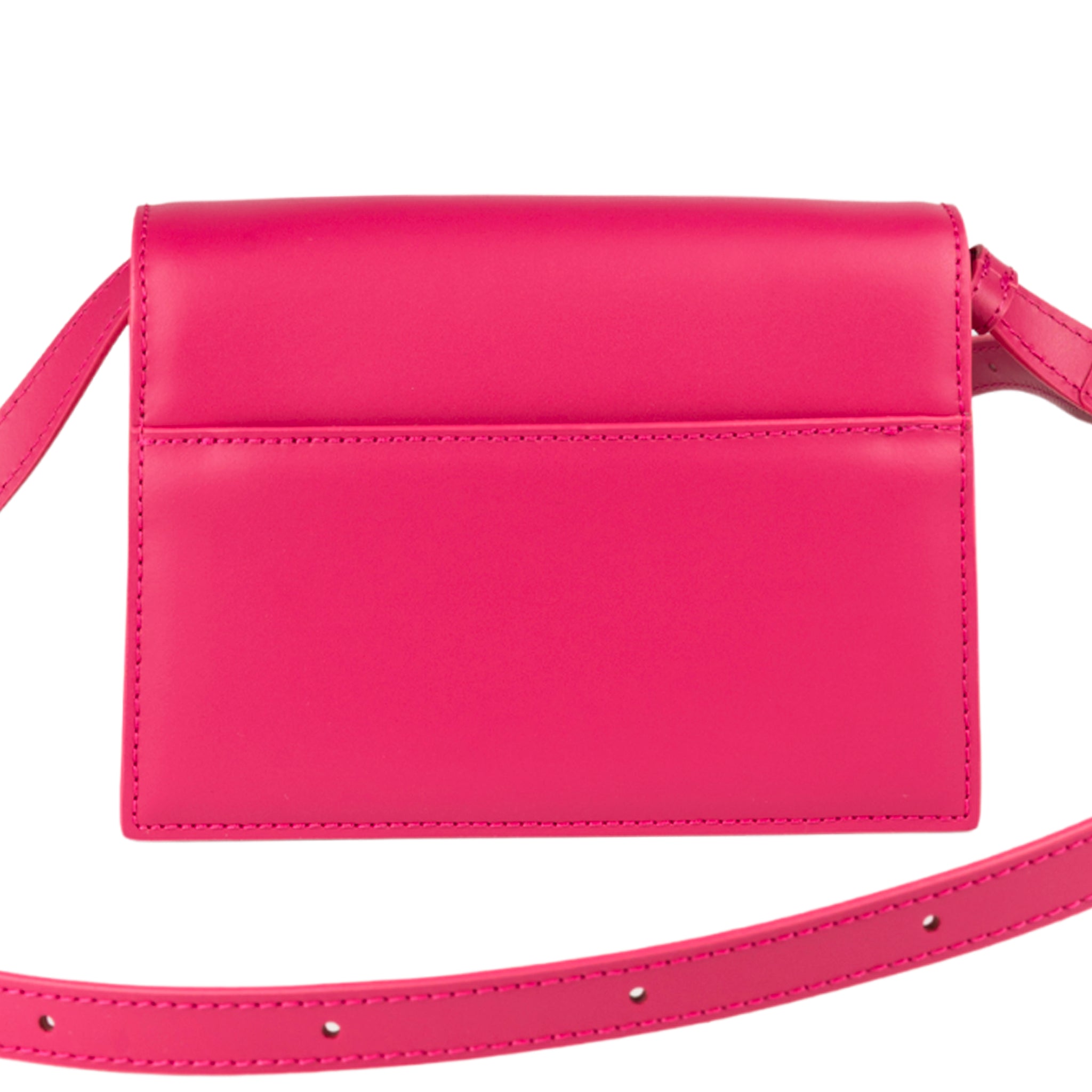 Mini Preppy Baguette borsa in pelle in magenta