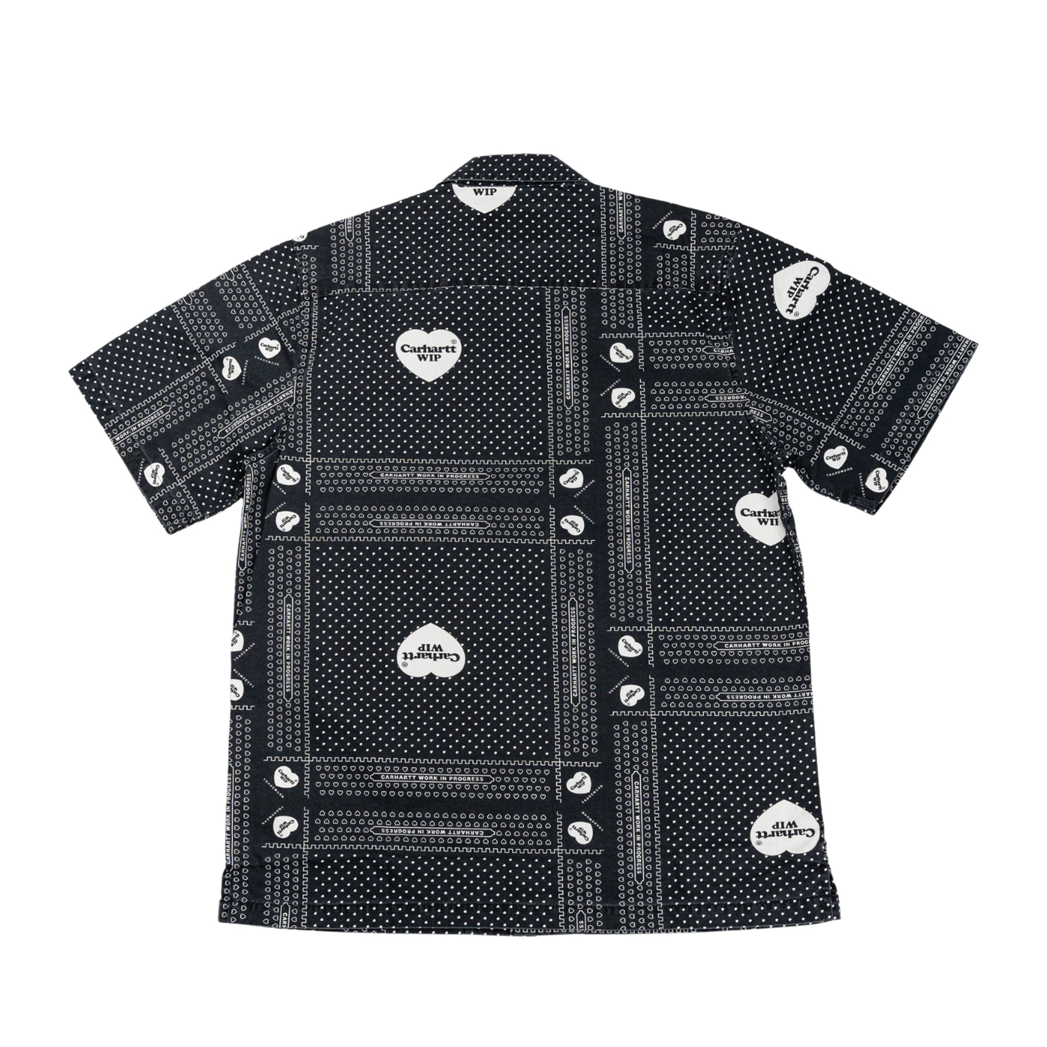 Heart Bandana camicia nera in cotone