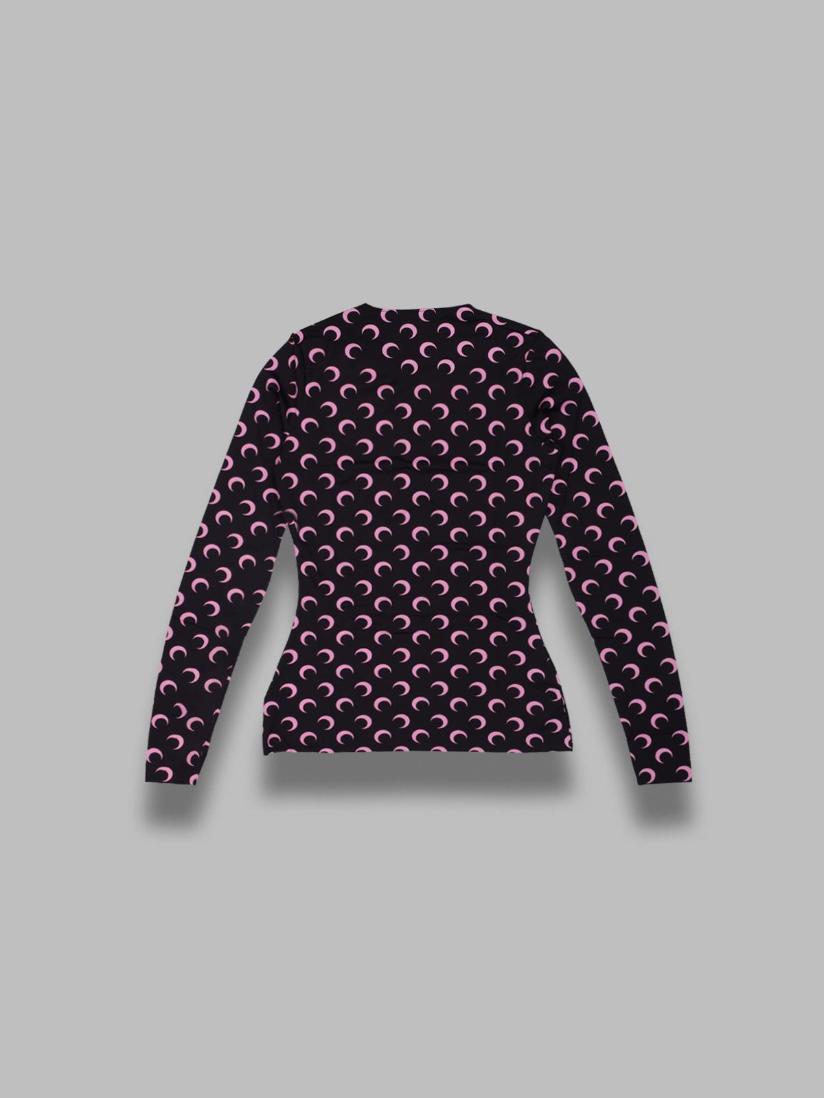 moon printed jersey ls crewneck top WTS006ACJER0001- BK90 MARINE SERRE 