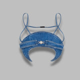 light blue denim bra top WTO465ACDEN0002- BL05 MARINE SERRE 