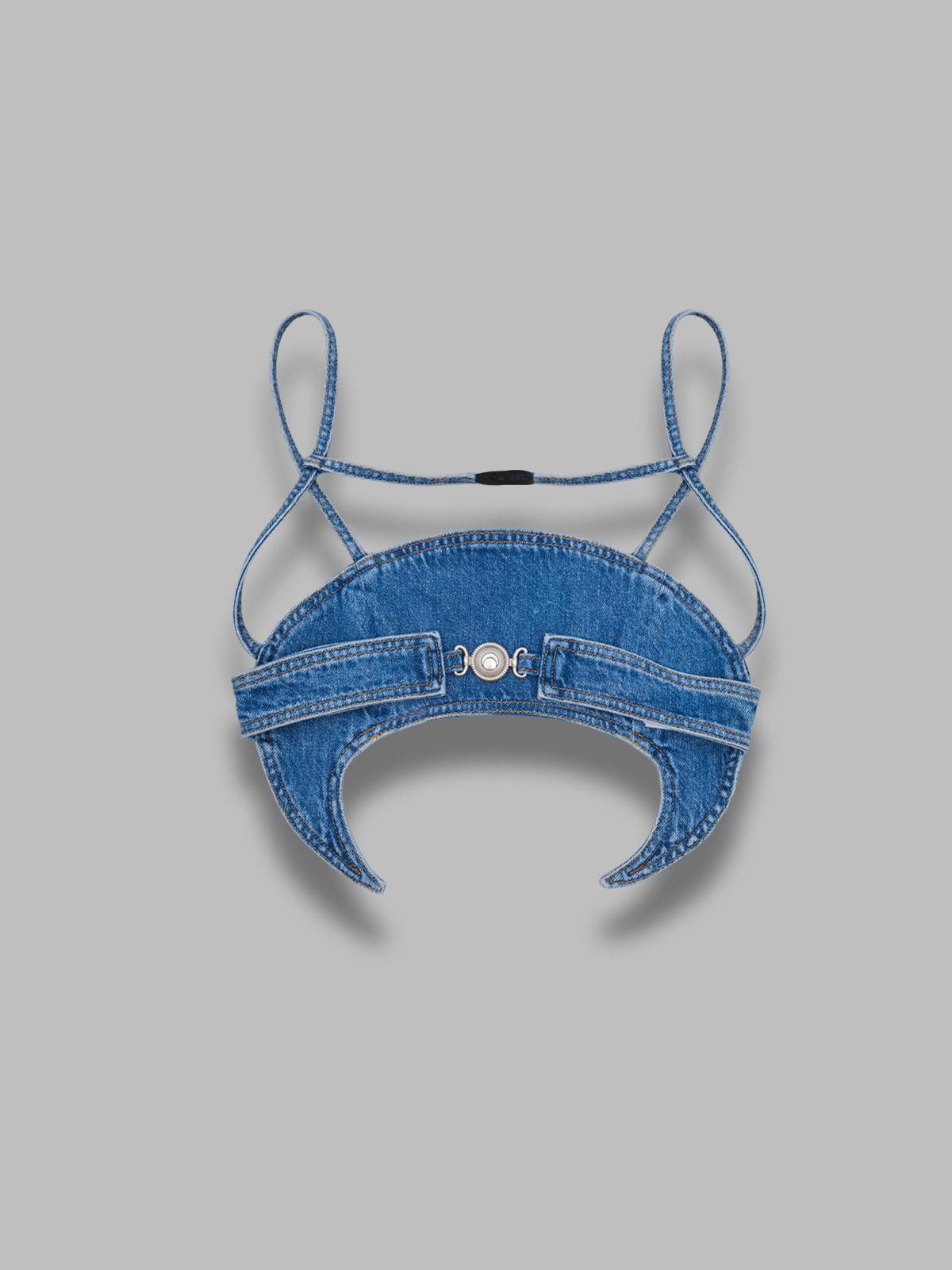 light blue denim bra top WTO465ACDEN0002- BL05 MARINE SERRE 