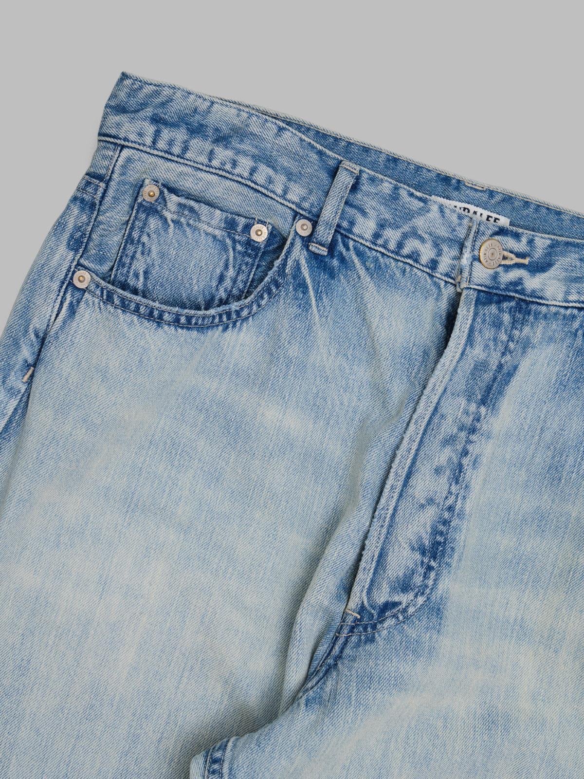 faded selvedge light denim wide pants A26SP03DE- LI AURALEE 