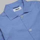 poplin pajamas shirt - cornflower blue - 100% organic cotton - made in portugal