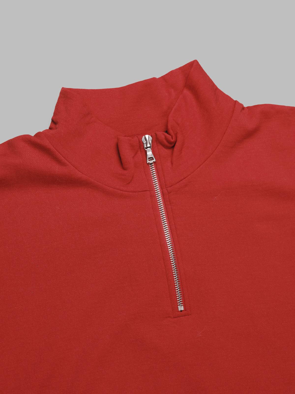 light wool sweat half zip A25AP01WU- RED AURALEE 