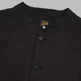 stand collar uncon jacket - slub cloth SX105- BLACK NEEDLES 