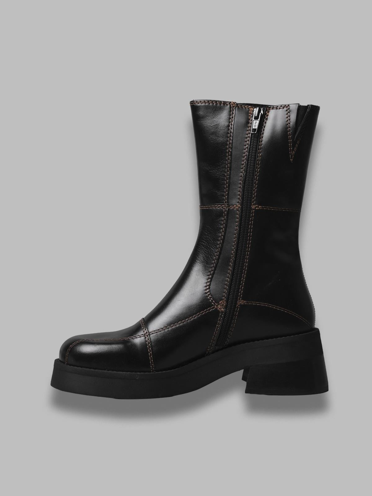 heya black ankle boots E8_3768- BK MIISTA 