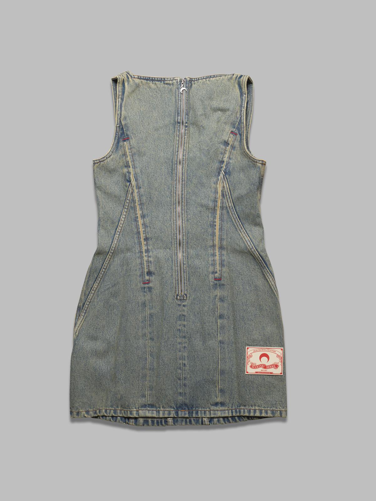 moon laser denim mini dress WDR327A-CDEN0003- BG10 MARINE SERRE 