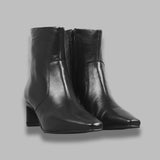 woman leather mid boot F5CPH296- BLK COPENHAGEN 