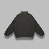 alpaca wool silk tweed zip blouson A25AB03LS- GRY AURALEE 