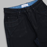 moon waxed denim high-waist flare jeans WPA159ACDEN0007- BK99 MARINE SERRE 