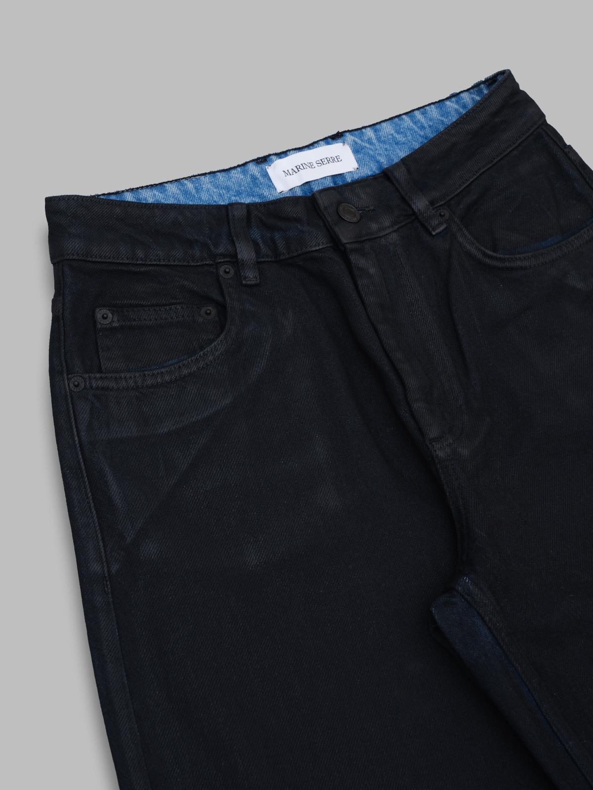 moon waxed denim high-waist flare jeans WPA159ACDEN0007- BK99 MARINE SERRE 