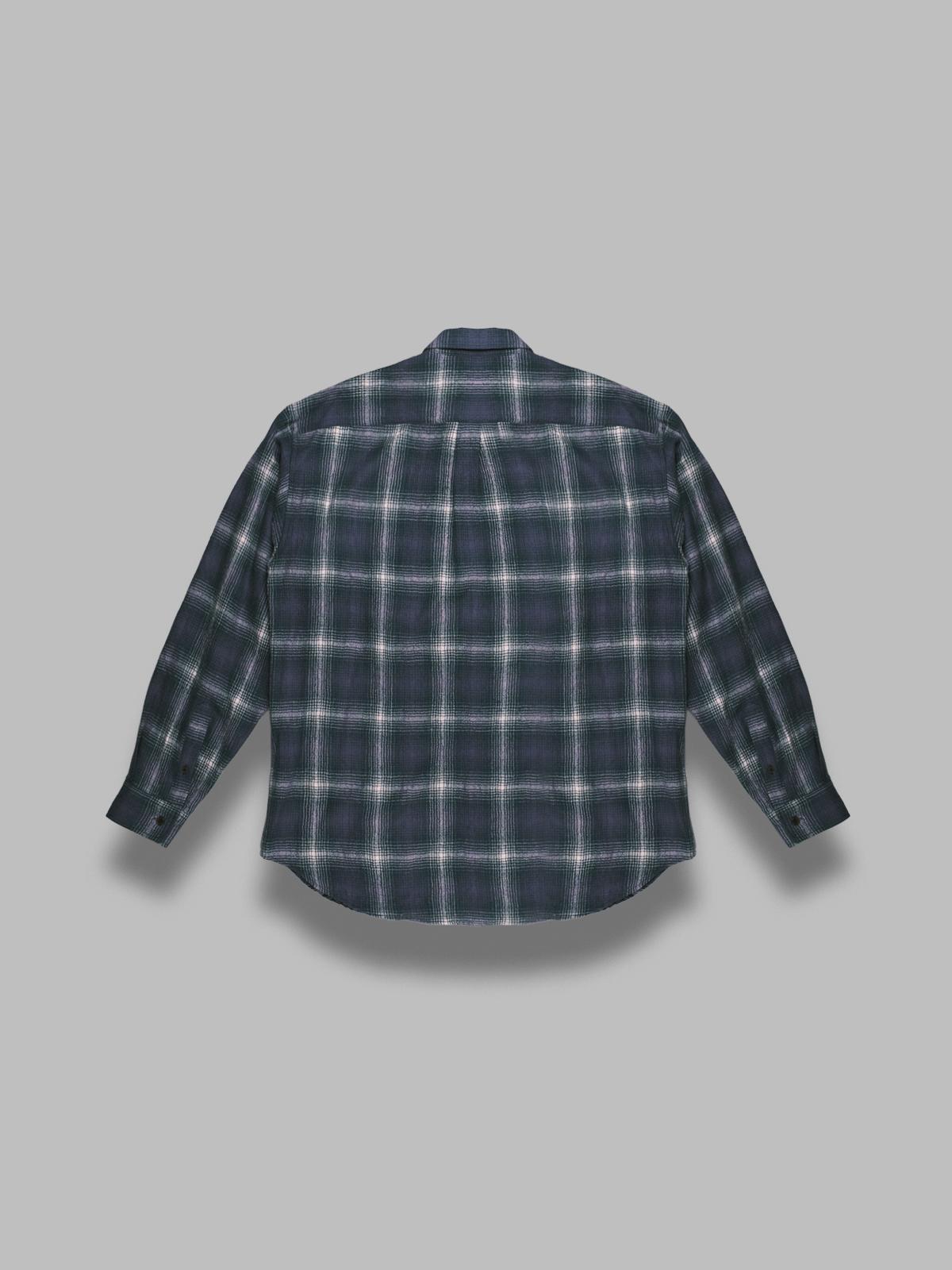 airy wool check shirt A25AS01WN- FG AURALEE 