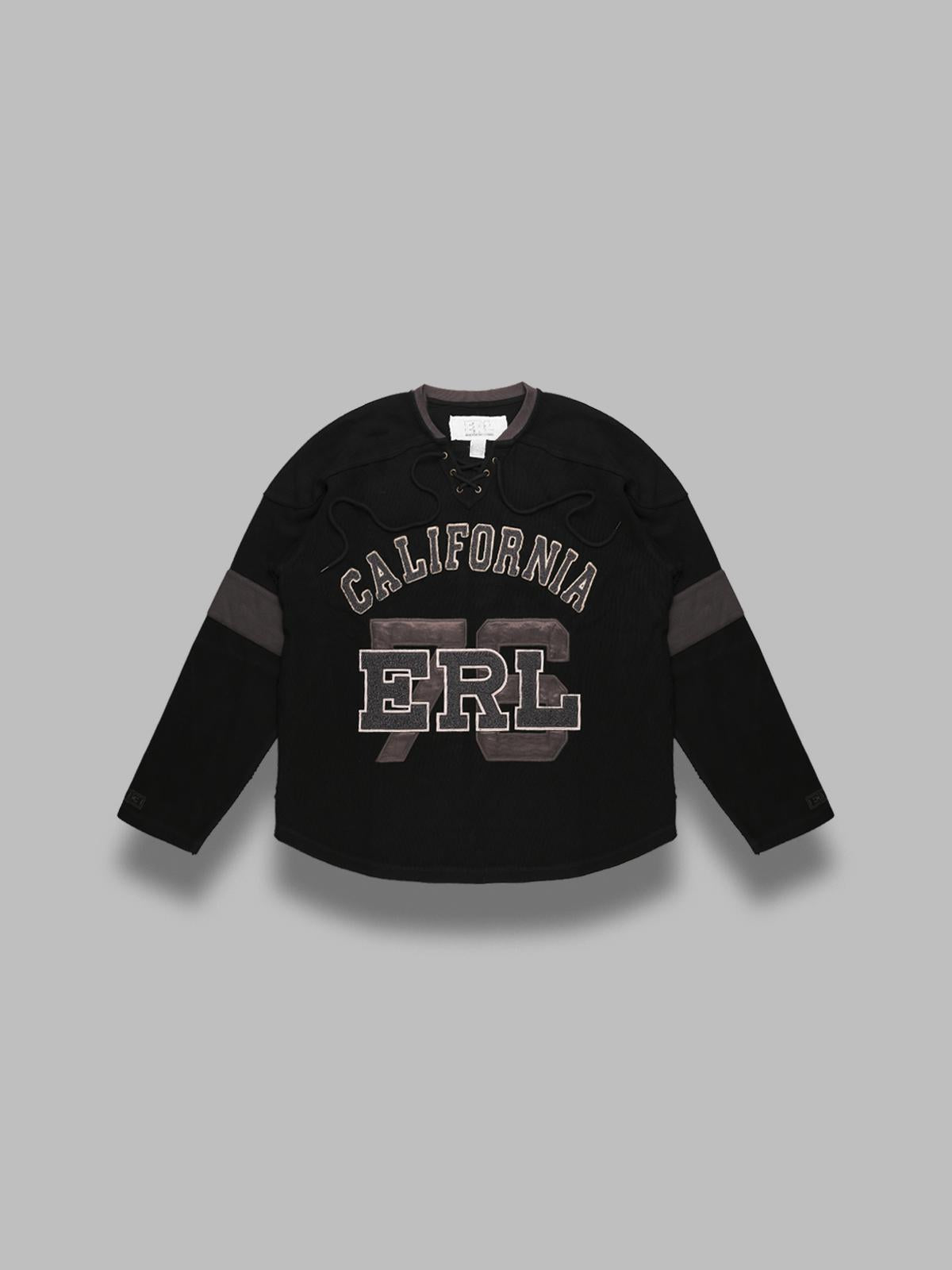 unisex laced hockey jersey knit ERL11T012- BLK ERL 