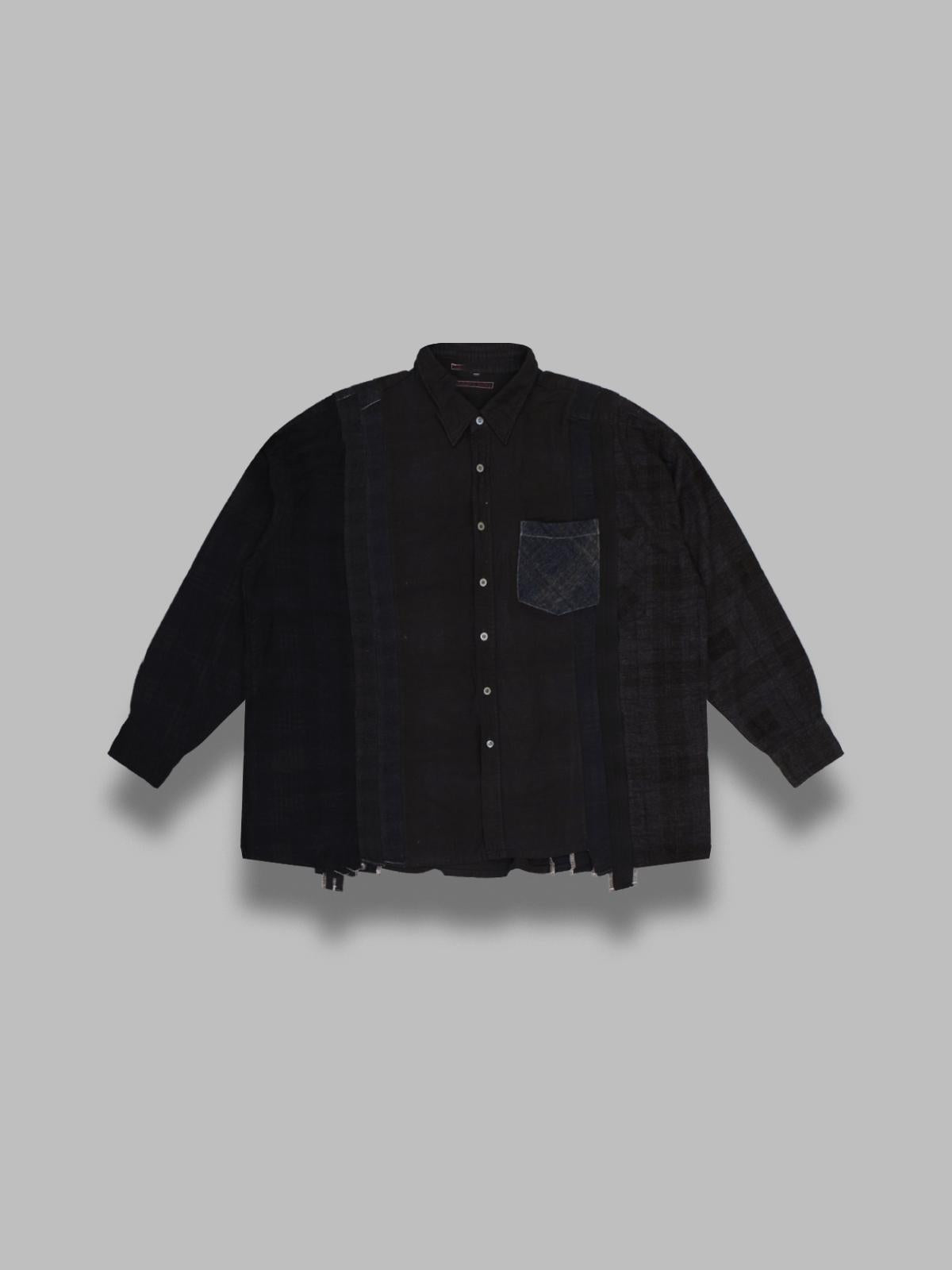 flannel shirt - 7 cuts wide RW395- BK NEEDLES 