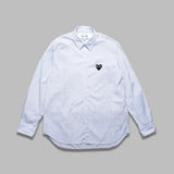 black emblem woven t-shirt - stripe - 100% cotton - made in japan