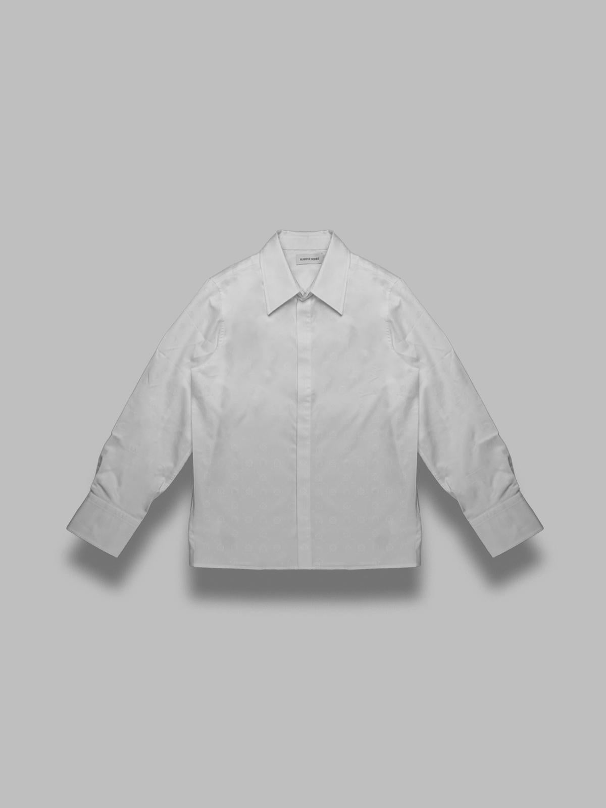 moonogram jacquard cotton ls shirt MSI037BCWOV0072- WH00 MARINE SERRE 