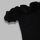 crepe midi flower dress 115690100-BCR2018- 100 ROTATE 