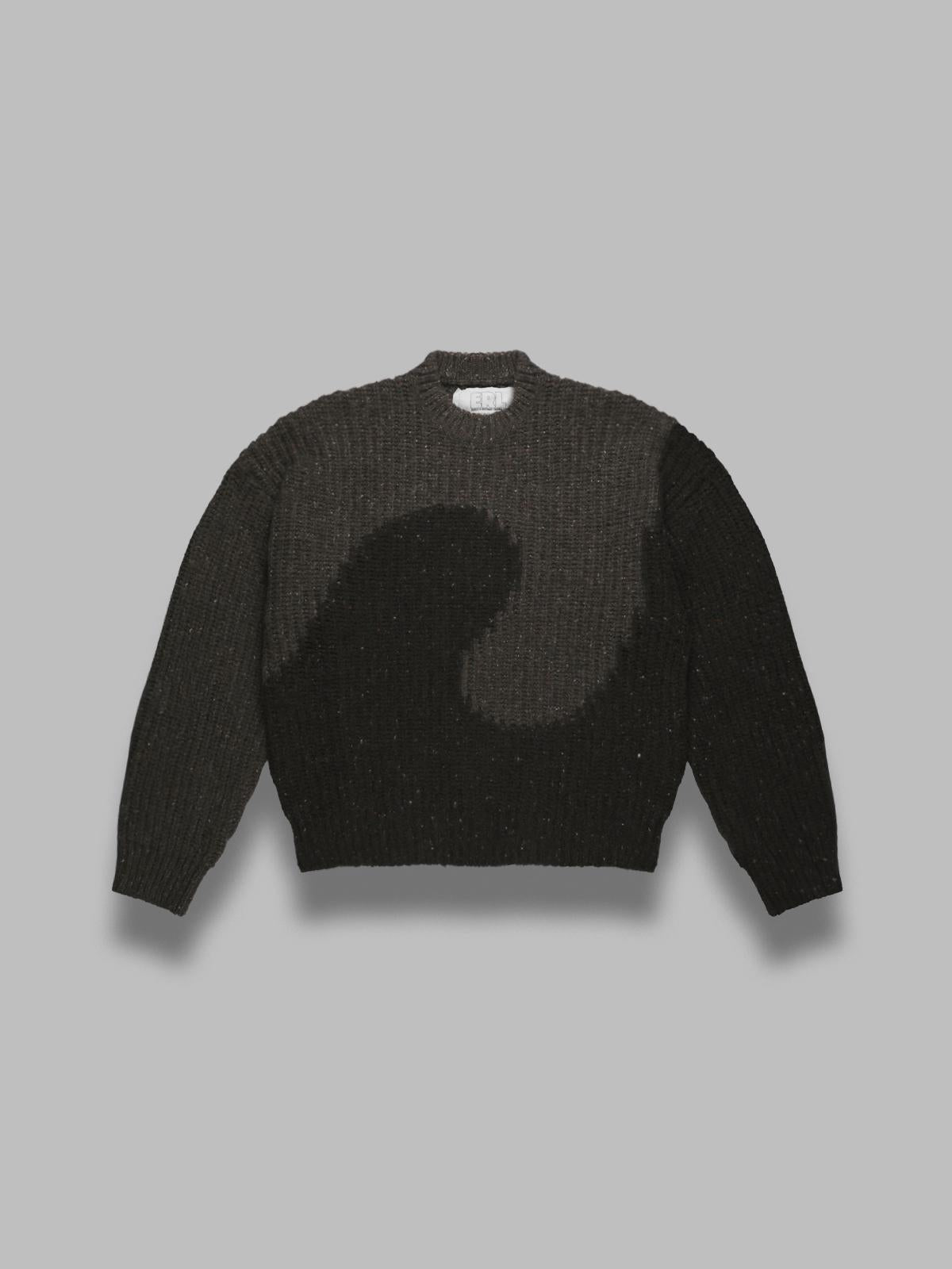 unisex swirl wool crewneck knit ERL11N004- BRW ERL 