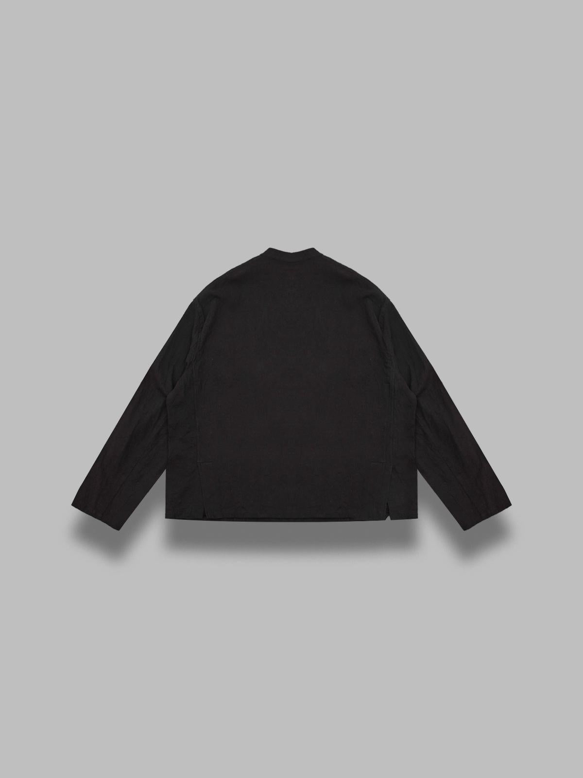 stand collar uncon jacket - slub cloth SX105- BLACK NEEDLES 