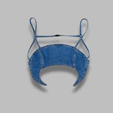 light blue denim bra top WTO465ACDEN0002- BL05 MARINE SERRE 