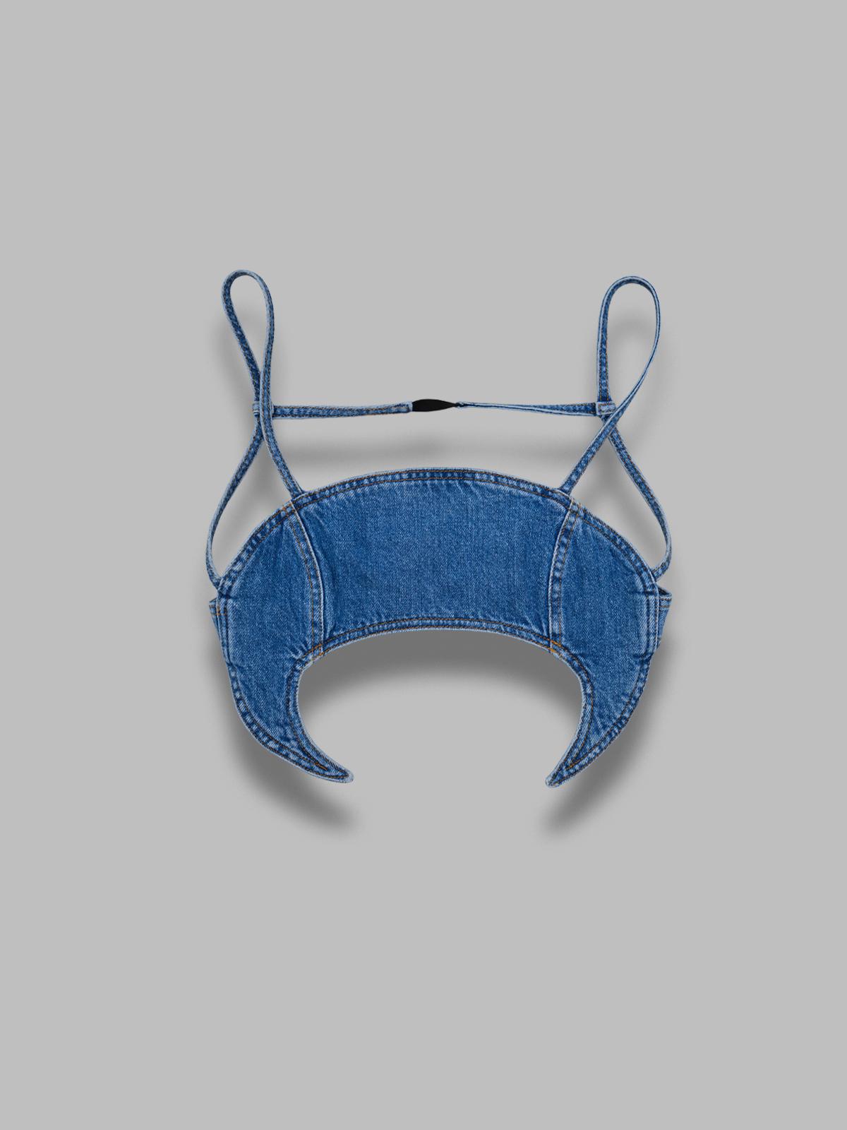 light blue denim bra top WTO465ACDEN0002- BL05 MARINE SERRE 