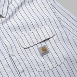 hendry shirt jac 100% cotton 'fountain' twill, 8 oz seaton stripe, wax / dark navy rinsed I034827- 2RM CARHARTT WIP 