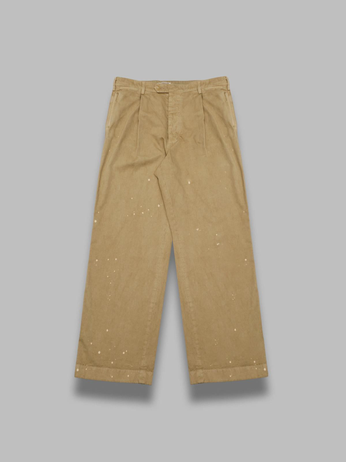 garment-dyed finx light chino one-tuck wide pants A26SP02LF- BG AURALEE 