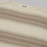 cotton silk gradient stripe knit boat neck A26SP02GB- LGY AURALEE 
