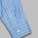 cotton silk stripe stand collar shirt A26SS02CS- SXBS AURALEE 