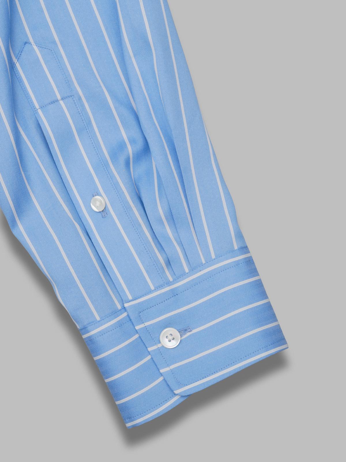cotton silk stripe stand collar shirt A26SS02CS- SXBS AURALEE 