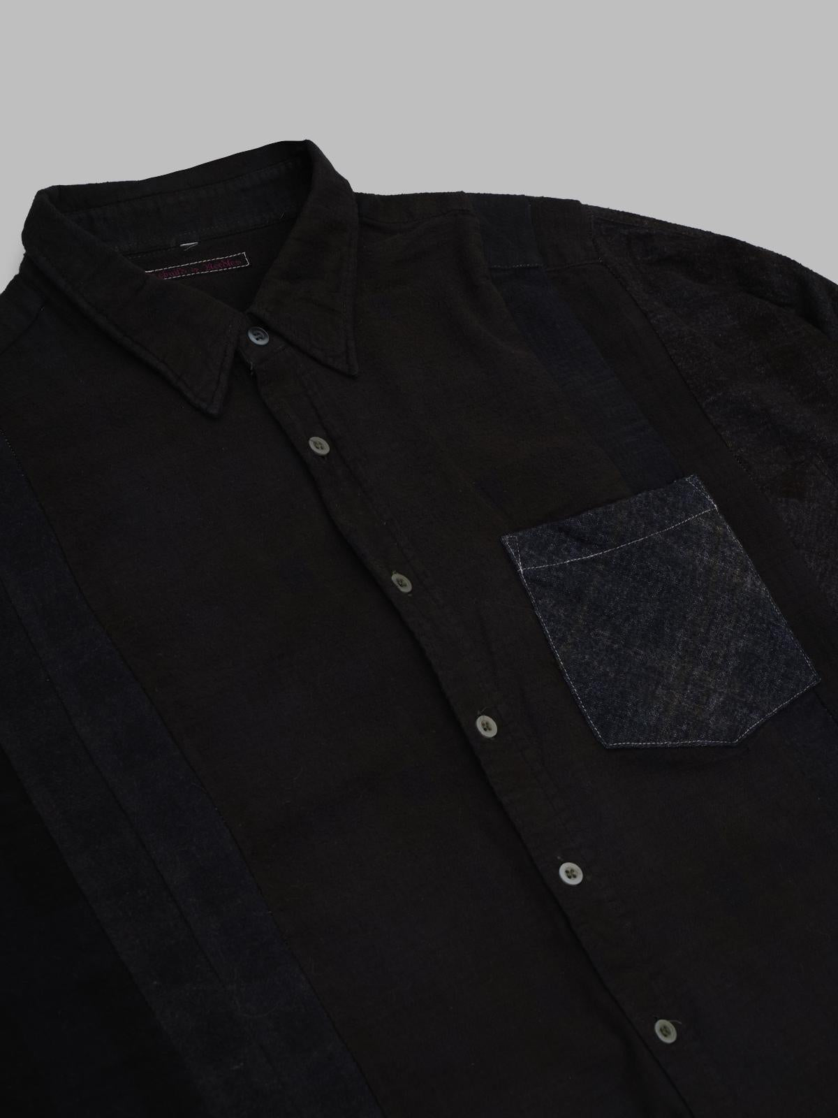 flannel shirt - 7 cuts wide RW395- BK NEEDLES 