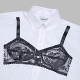 trompe l'oeil button down shirt VAQ11B001- WHT VAQUERA 