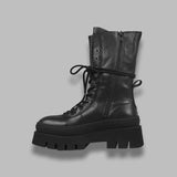 leather lace-up mid boot F5CPH691- BK COPENHAGEN 