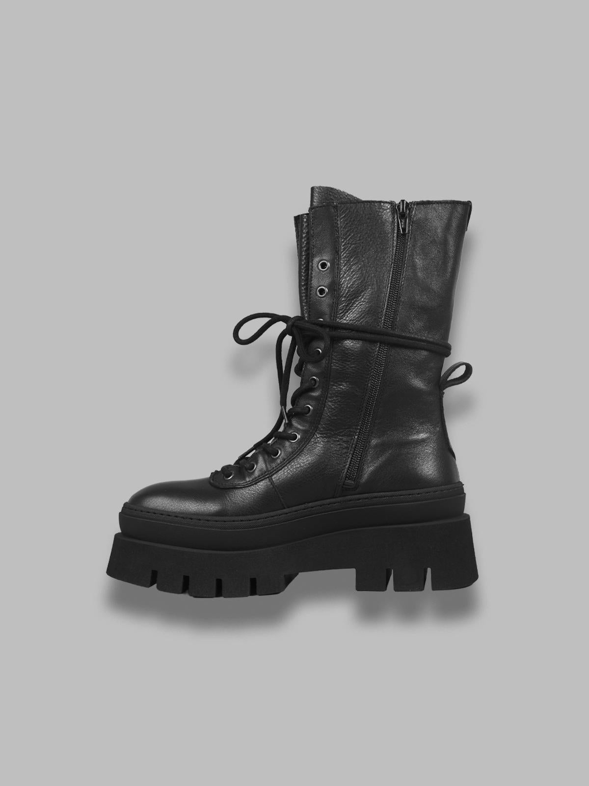 leather lace-up mid boot F5CPH691- BK COPENHAGEN 